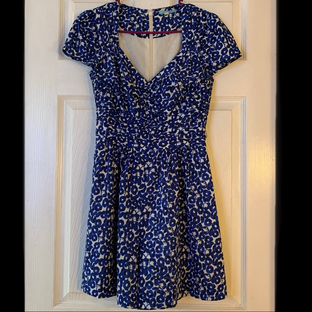 Anthropologie-Leifnotes blue/white/blck romper EUC